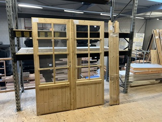 Vuren dubbel deurkozijn, excl. hang en sluitwerk Hillhout